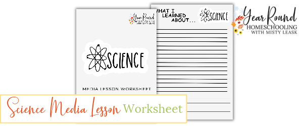 science media lesson worksheet, science lesson worksheet