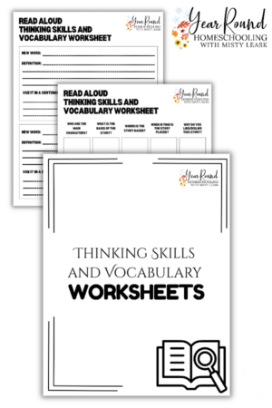 Printable Thinking Skills and Vocabulary Worksheets